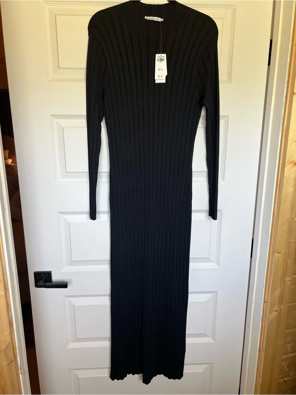 NWT Abercrombie & Fitch Black Ribbed Maxi Dress | Size XL